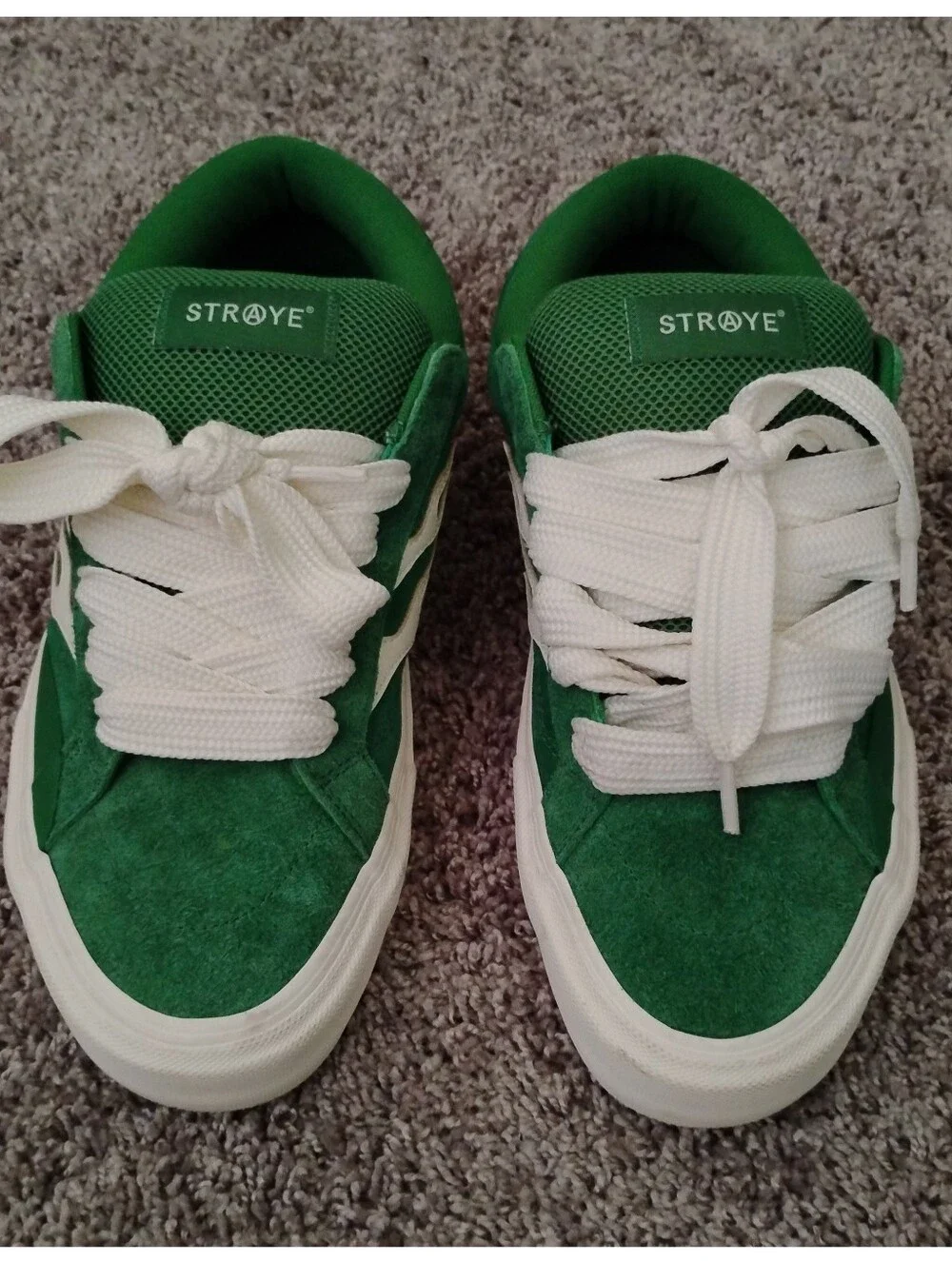 STRAYE Logan Flame Green Suede Skate Shoes